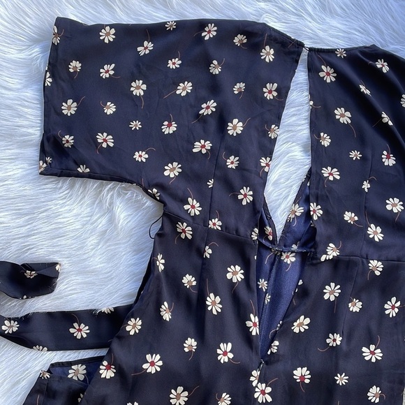 APL Jumpsuit Blue Floral Daisy Short Sleeve Bohemian Western Preppy New Medium - Picture 7 of 10